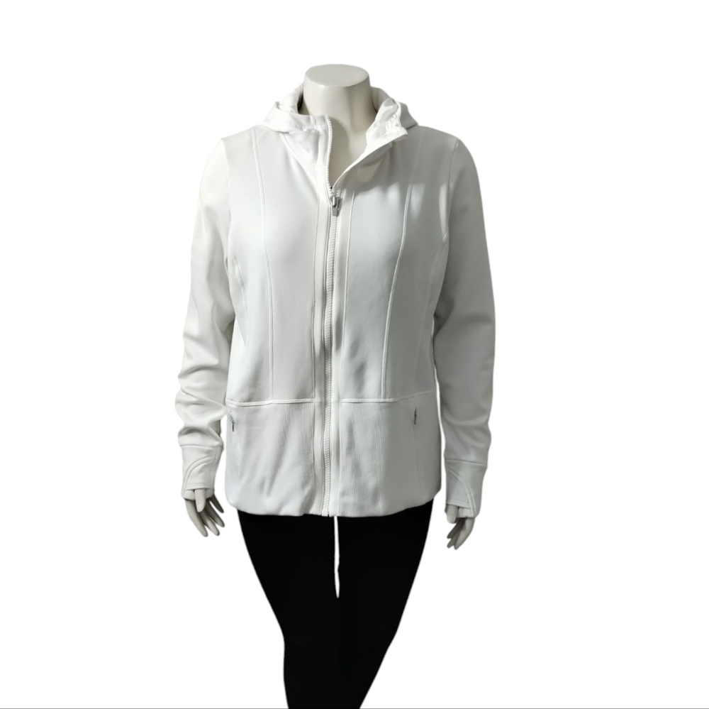 Athleta Women's Fitted Victory Hoodie Jacket Athleisure Tennis Prep Athletic XL
